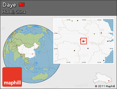 Savanna Style Location Map of Daye, highlighted country