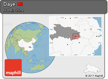Savanna Style Location Map of Daye, highlighted country, highlighted parent region