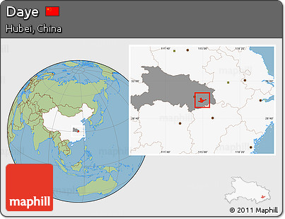 Savanna Style Location Map of Daye, highlighted country, highlighted parent region