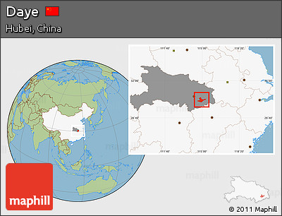 Savanna Style Location Map of Daye, highlighted country, highlighted parent region
