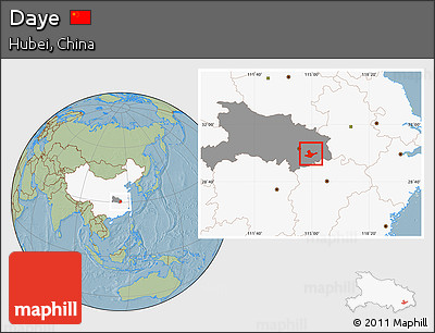 Savanna Style Location Map of Daye, highlighted country, highlighted parent region, hill shading