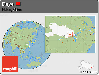 Savanna Style Location Map of Daye, highlighted parent region