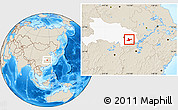 Shaded Relief Location Map of Daye, highlighted parent region