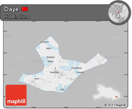 Gray Map of Daye, single color outside