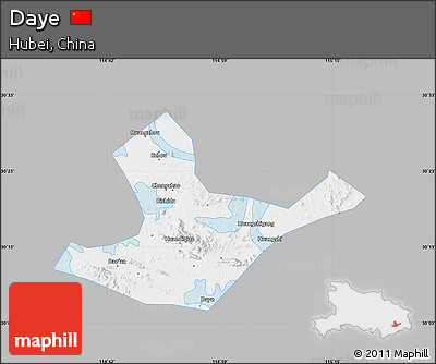 Gray Map of Daye, single color outside