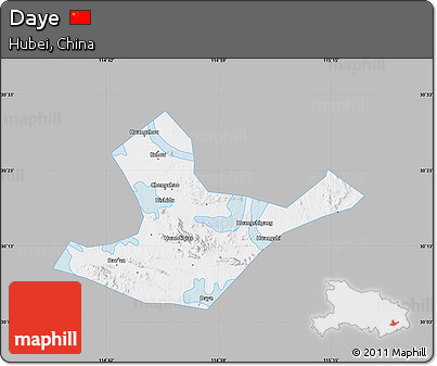 Gray Map of Daye, single color outside