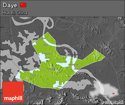 Physical Map of Daye, darken, desaturated