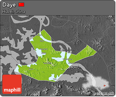Physical Map of Daye, darken, desaturated