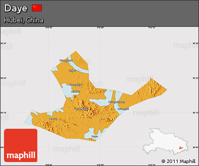 Political Map of Daye, cropped outside
