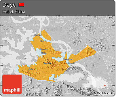 Political Map of Daye, lighten, desaturated