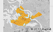 Political Map of Daye, lighten, desaturated