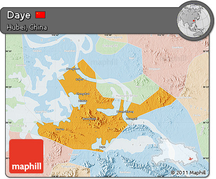 Political Map of Daye, lighten