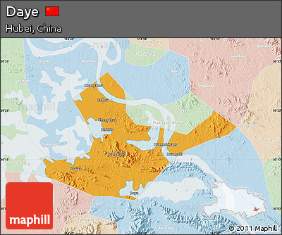 Political Map of Daye, lighten