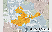 Political Map of Daye, lighten, semi-desaturated