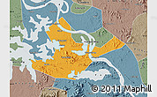 Political Map of Daye, semi-desaturated