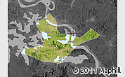 Satellite Map of Daye, darken, desaturated