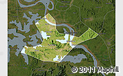 Satellite Map of Daye, darken