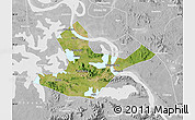 Satellite Map of Daye, lighten, desaturated