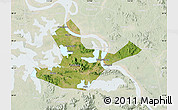Satellite Map of Daye, lighten