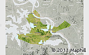 Satellite Map of Daye, lighten, semi-desaturated