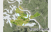 Satellite Map of Daye, semi-desaturated