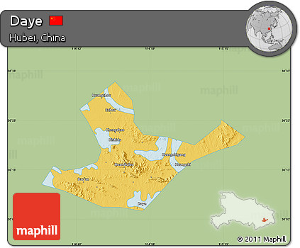 Savanna Style Map of Daye, single color outside