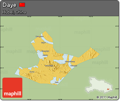 Savanna Style Map of Daye, single color outside