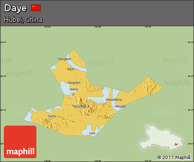 Savanna Style Map of Daye, single color outside