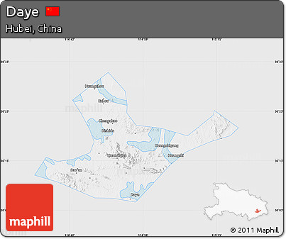 Silver Style Map of Daye, single color outside