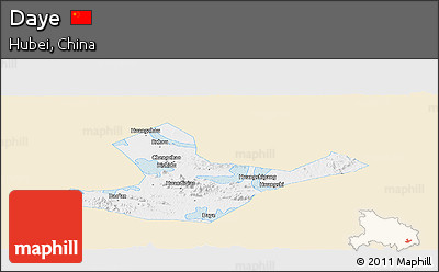 Classic Style Panoramic Map of Daye, single color outside