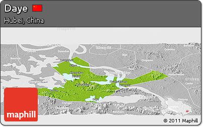 Physical Panoramic Map of Daye, lighten, desaturated