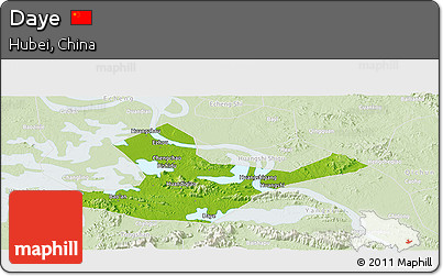 Physical Panoramic Map of Daye, lighten