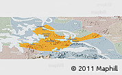 Political Panoramic Map of Daye, lighten, semi-desaturated