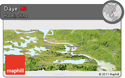 Satellite Panoramic Map of Daye