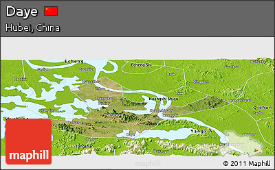 Satellite Panoramic Map of Daye, physical outside