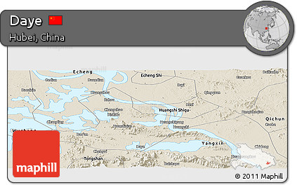 Shaded Relief Panoramic Map of Daye