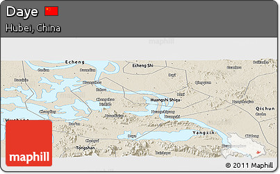Shaded Relief Panoramic Map of Daye