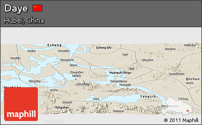 Shaded Relief Panoramic Map of Daye