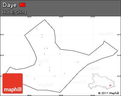 Blank Simple Map of Daye, cropped outside, no labels