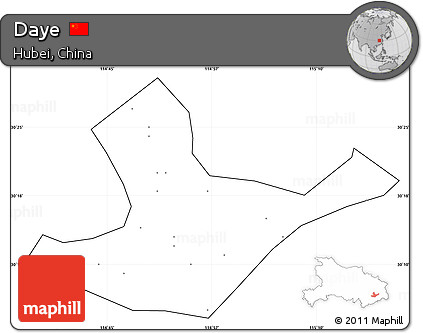 Blank Simple Map of Daye, cropped outside, no labels