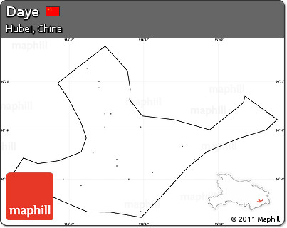Blank Simple Map of Daye, cropped outside, no labels