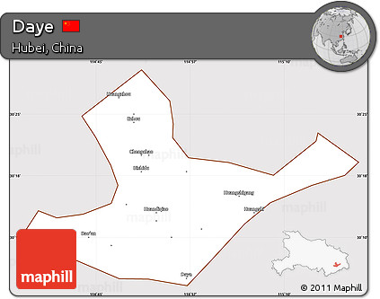 Classic Style Simple Map of Daye, cropped outside