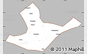 Gray Simple Map of Daye, cropped outside