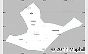 Gray Simple Map of Daye, single color outside