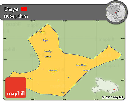 Savanna Style Simple Map of Daye, cropped outside