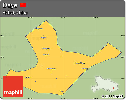 Savanna Style Simple Map of Daye, cropped outside