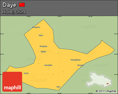 Savanna Style Simple Map of Daye, cropped outside