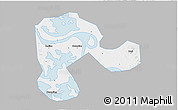 Gray 3D Map of Echeng, single color outside