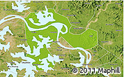 Physical 3D Map of Echeng, satellite outside