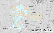 Shaded Relief 3D Map of Echeng, desaturated